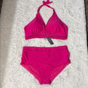 NWT Tempt Me 2 Piece Pink Mesh Bikini Swim Set 20W
